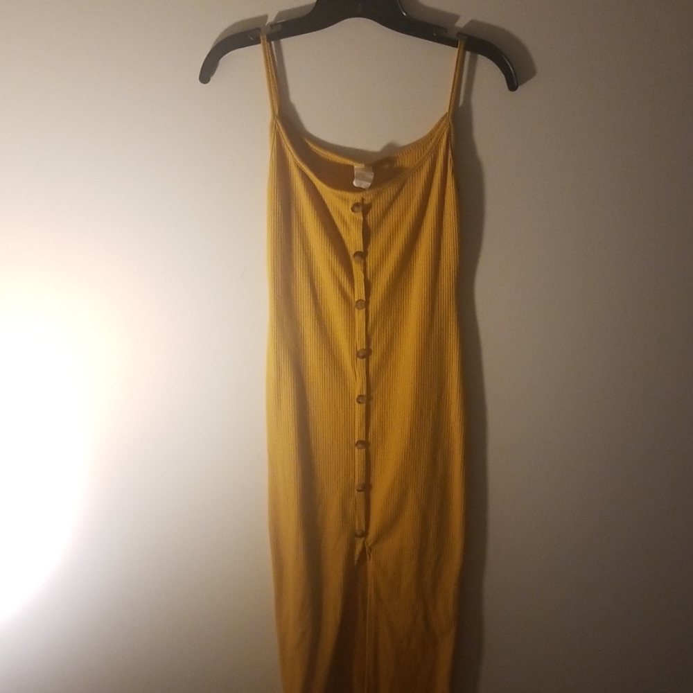 Mustard  Ribbed Maxi Dress